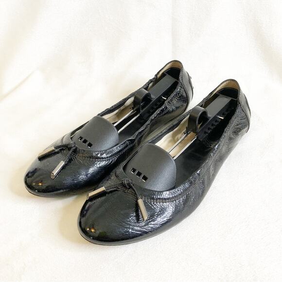Tods black patent leather bow ballet flats size 38.5 or US 8 - Picture 1 of 16